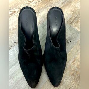 Vince Black Heeled Mules